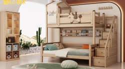 双层床+梯柜+顶棚 C652