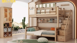 双层床+梯柜+顶棚 C655