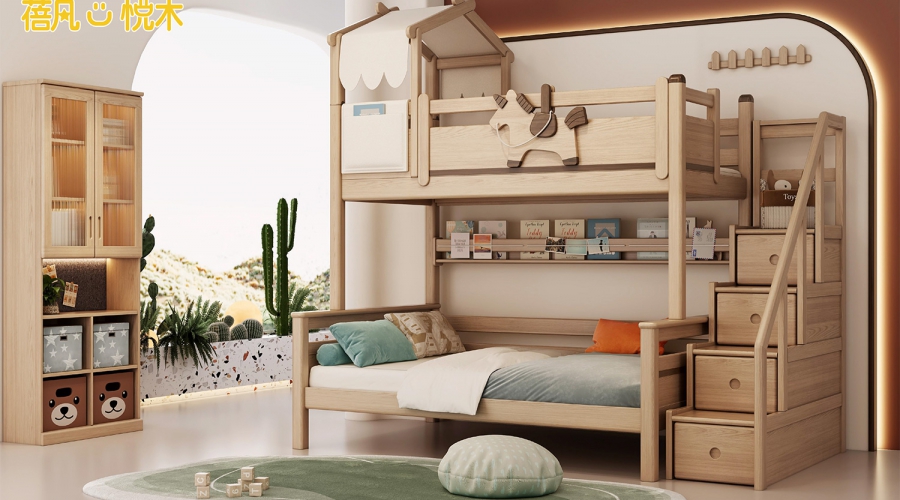 双层床+梯柜+顶棚 C652